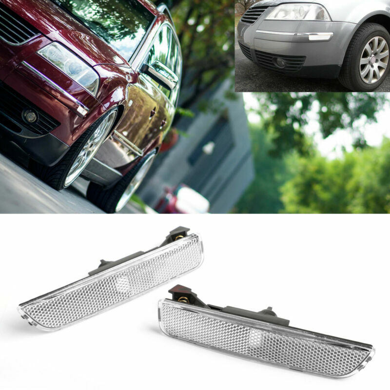 Fits 2001-2005 VW Passat B5.5 Pair Front Bumper Side Marker Lights White