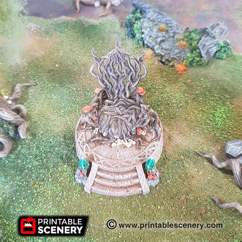 Living Throne – Fantasy Terrain Centerpiece | Printable Scenery | 28mm Scale
