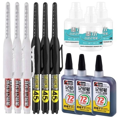 45mm Waterproof Deep Hole Marker Pens Long Nib Head Carpenter Pen