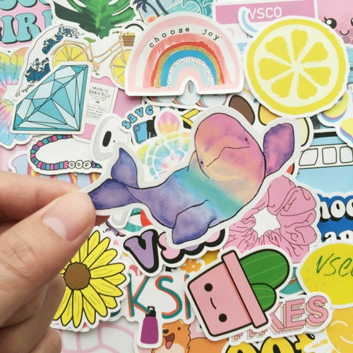 50 Pcs Vinyl Vsco Sticker for Luggage Laptop Guitar Water Bottle Decals Pack Lot