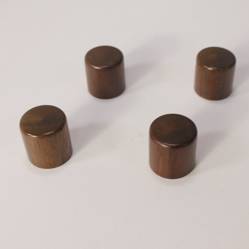 Walnut Wood Push-On Guitar Barrel Knobs (4) Metric For Tele or P Bass