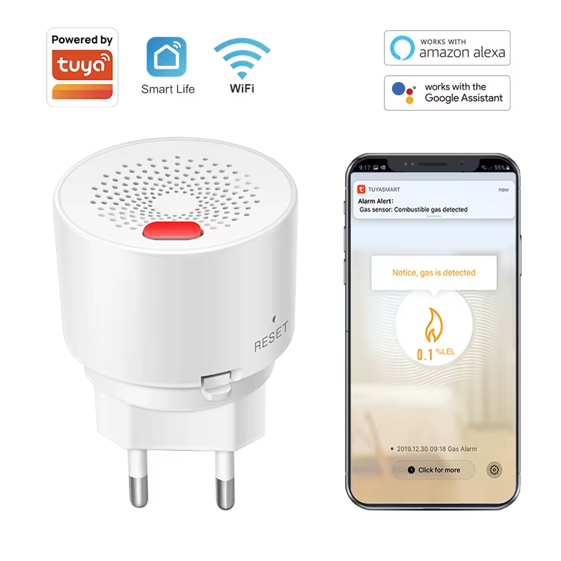 Tuya Smart Home Wifi Natural Gas Sensor Combustible Household Smart LPG Gas Leak