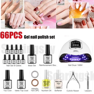Gel Nail Polish Kit with UV Light Starter Kit Soak Off Gel Polish for Nail Art