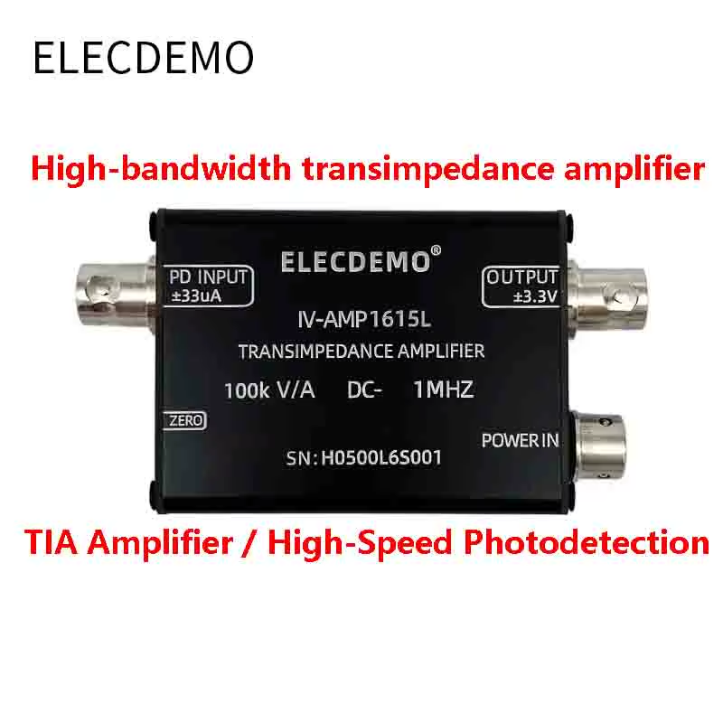 High speed IV conversion of transimpedance amplifier Hamamatsu PIN photocell sig