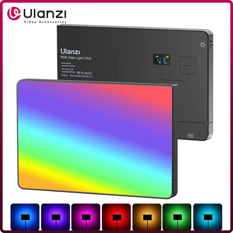 LT003 RGB Video Light Full Color Panel Light 8000mAh Dimmable 2500-9000K CRI 95+
