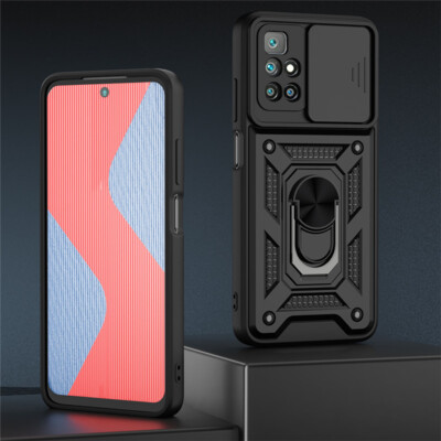 For Xiaomi 13T Pro 11T Pro 11 Lite Case Shockproof Slide Camera Ring Stand Cover