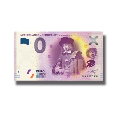 0 Euro Souvenir Banknote Netherlands 2019-4 PEAG Rembrandt Euro Scheine Billet