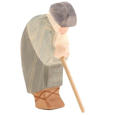 Ostheimer 40504 Hirte stehend gebeugt mit Stab bunt aus Holz NEU vom Fachhändler