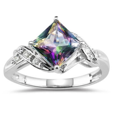 925 Silver Rings Gorgeous Cubic Zircon Anniversary Jewelry Women Gifts Sz 6-10