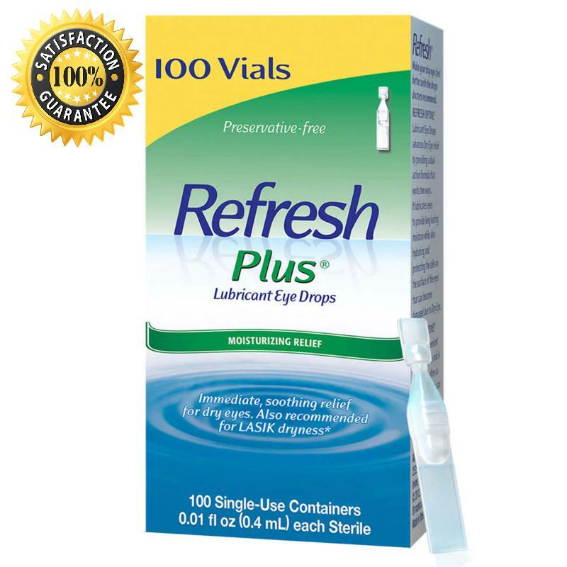 Refresh Plus Lubricant Eye Drops, 100 Single Use Containers,