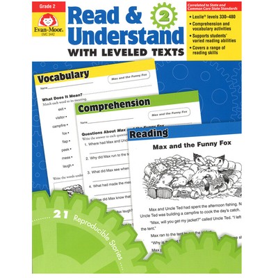 Evan-Moor Read & Understand with Leveled Texts Book, Grade 2