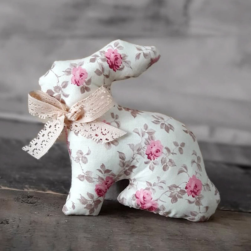 Vintage Stoffhase Tilda-Stil 17 cm Dekoration Künstlerhase Dekohase Handarbeit