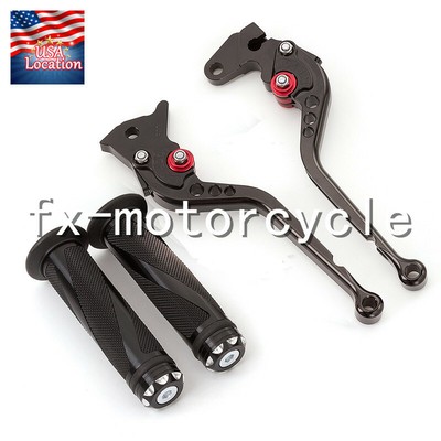 For Warrior YFM350 2002-2004 Raptor YFM 125 R CNC Brake Clutch Levers Grips Long