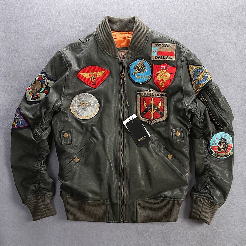 Pre-owned Top Gun Maverick Jacket For Men Green Army