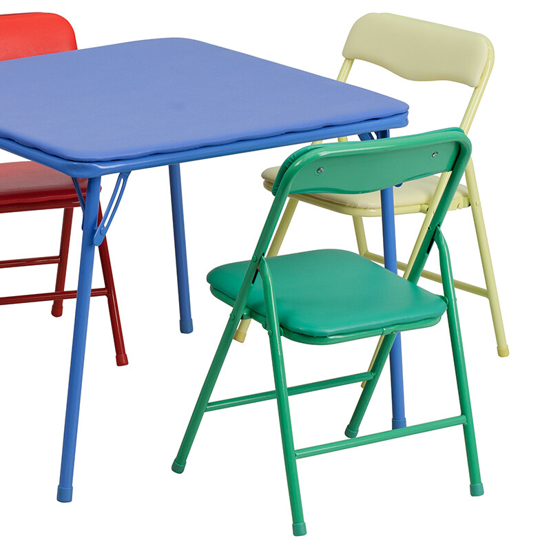 Kids Colorful 5 PC Folding Table and Chair Set Daycare ...
