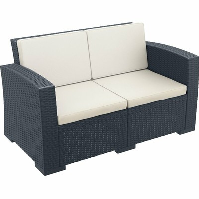 Compamia Monaco Outdoor Loveseat in Dark Gray with Cushion
