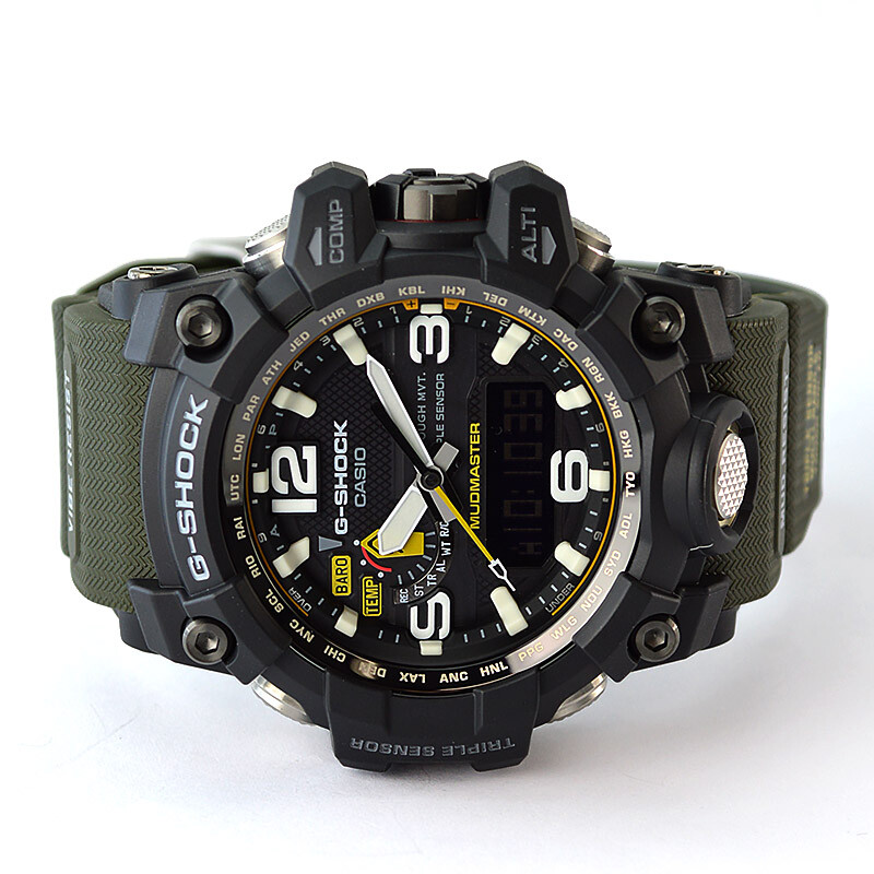 Pre-owned Casio G-shock Mudmaster Gwg-1000-1a3jf Radio Solar Analog Digital Watch 56.1mm