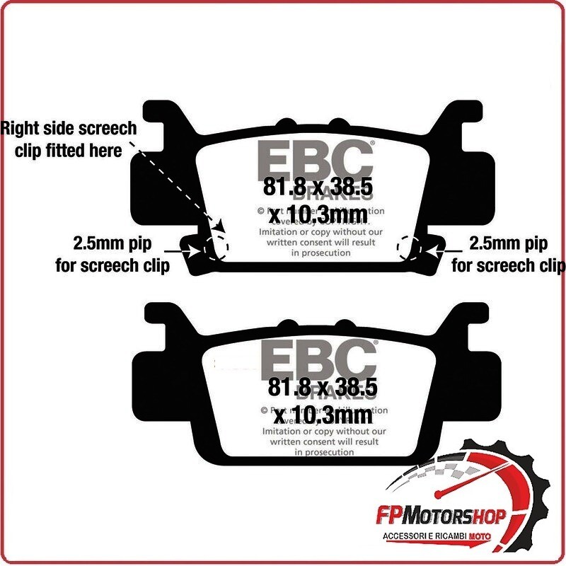 PASTIGLIE PASTICCHE FRENI TT PER FA704TT EBC HONDA SXS 1000 M3/M5 PIONEER 16>18