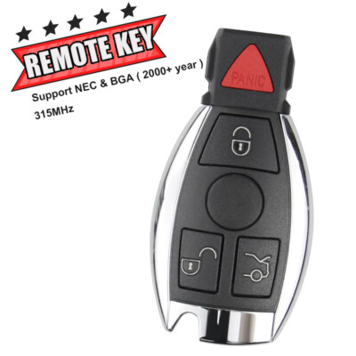 Smart Remote Key Fob 4 Button 315MHz for 2000 2001- 2016 Mercedes-Benz BAG / NEC