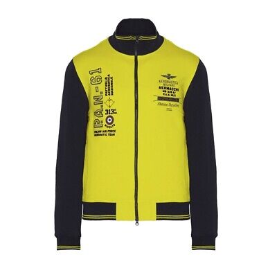 Толстовка с застежкой-молнией Man Aeronautica Militare FE1766 Yellow Navy Blue Pilot Arrow