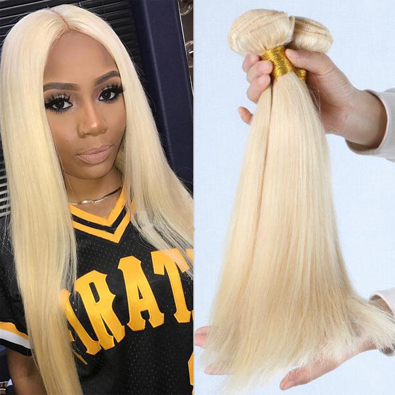 100 Soft Bleach Blonde 3 Bundles Brazillian Virgin Human Hair