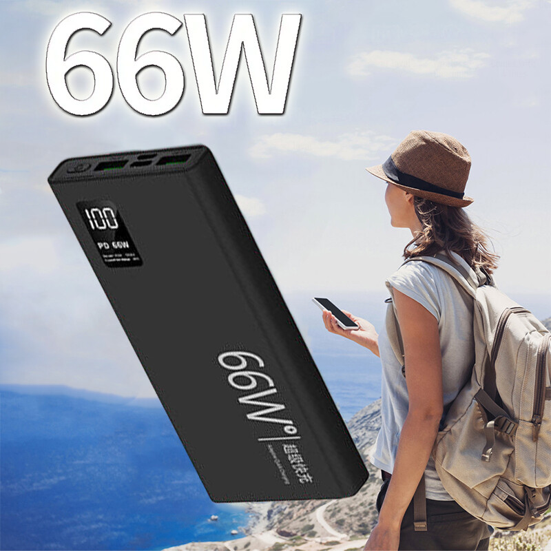 30000mAh 66W Power Bank Fast Charging Portable Charger PD 20W External Battery