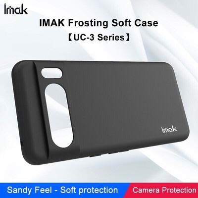 IMAK For Google Pixel 8 /8 Pro, Classic Black Soft Rubber Silicon Case Cover