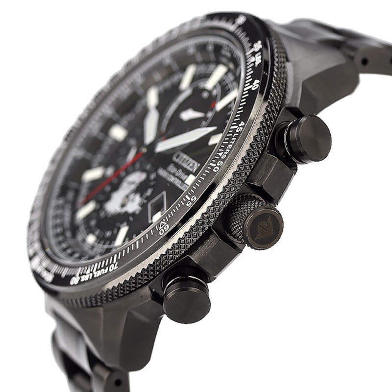 Pre-owned Citizen Promaster Sky By3005-56g Eco-drive Direct Flight Atomic Radio Men Watch