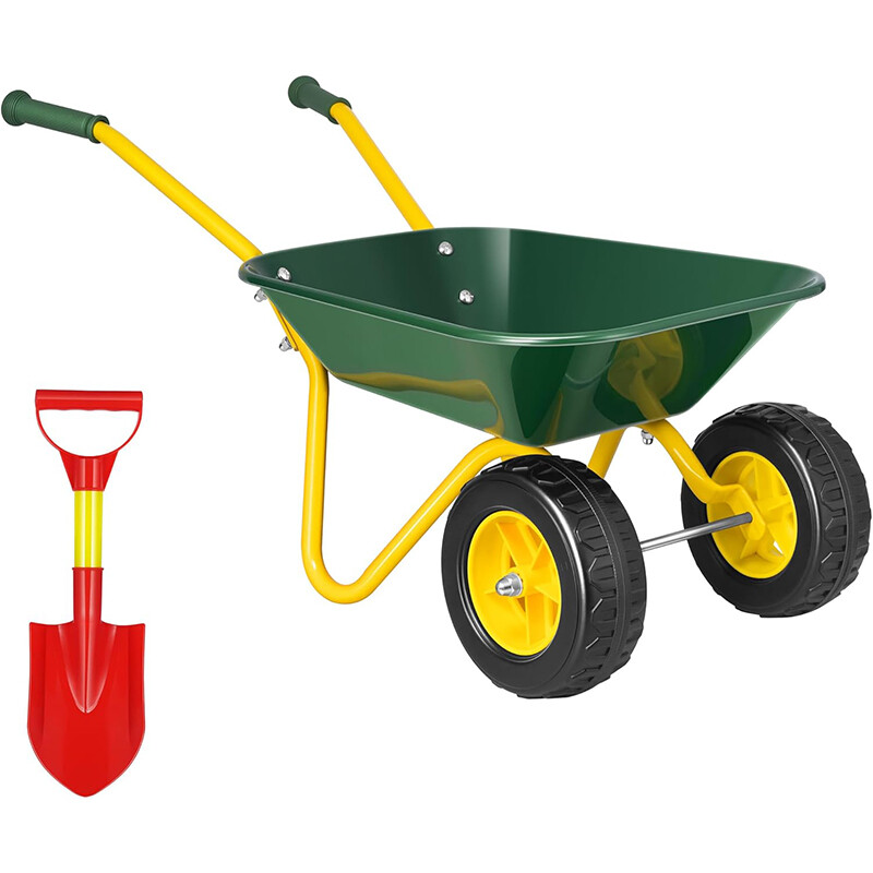 Kids Wheelbarrow Children Garden Cart w/ Toddler Gardening Tool Set