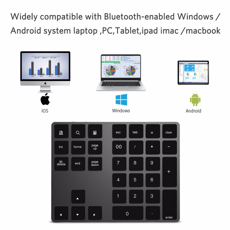 Wireless Bluetooth Number Pad Keypad Stylish Apple Magic Numeric for