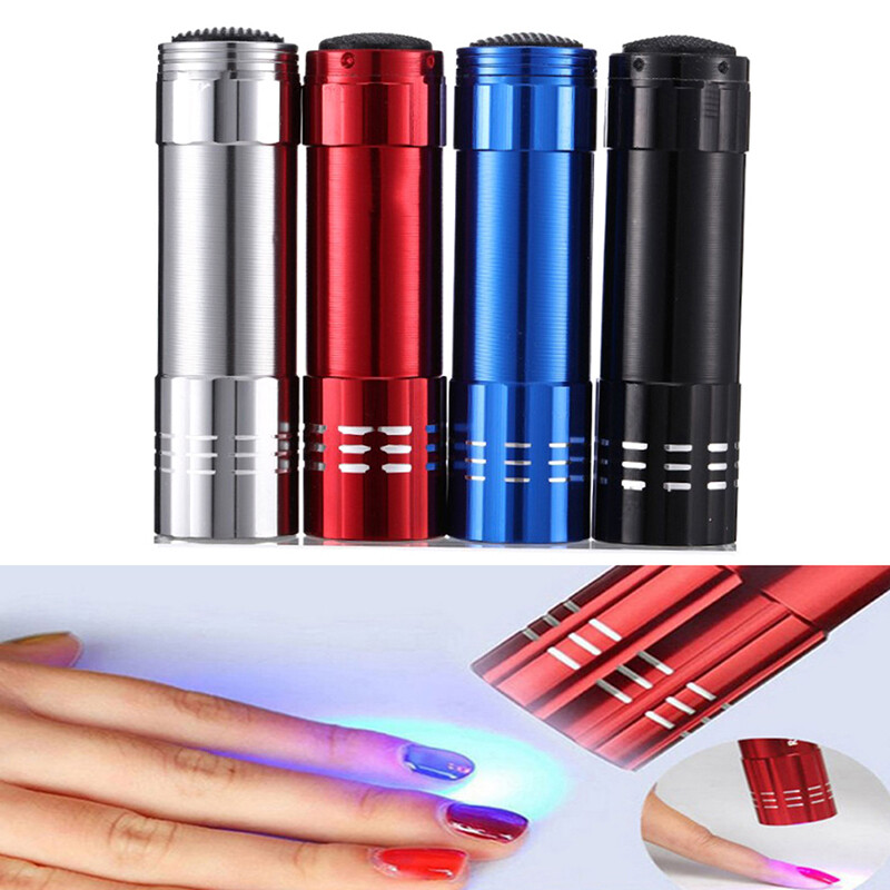 Nail Droger Mini 9 Led Verlichting Zaklamp Uv Lamp Draagbare Nail Gel  Lamp_TM