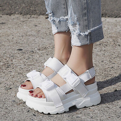 Women Sandals Black White Platform Sandals Women Thick Sole Beach Shoes eBay