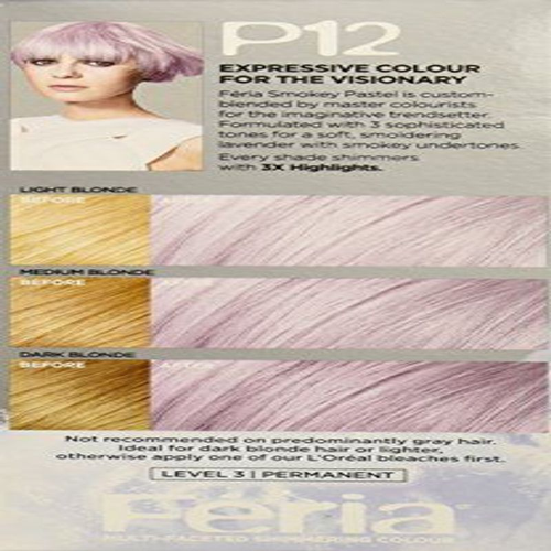 L'Or&eacute;al Paris Feria Pastels Hair 1 Count (Pack of 1), Smokey Lavender P12