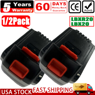 20V LITHIUM-ION BATTERY REPLACEMENT FOR BLACK AND DECKER 20VOLT LBX20 LBXR20 NEW
