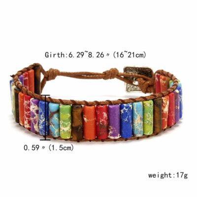 7 Chakra Natural Stone Bead Bracelet Handmade Tube Bangle knot Women Jewelry New