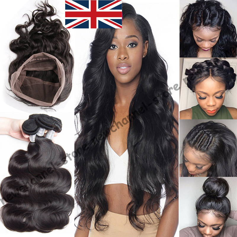 360 Lace Frontal Closure 3 Bundles 9a Virgin Human Hair