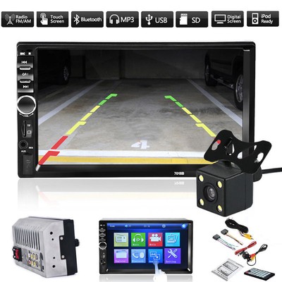 7quotHD 2DIN In Dash Touch Car Stereo Video MP3 Player Bluetooth FM USB AUX Camera