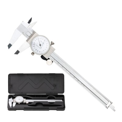 6'' Dial Caliper 0.001 Stainless Steel Shockproof 4-Way Measurement With Case