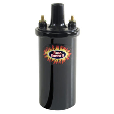 Pertronix Ignition Coil 45011; Flame-Thrower II Black 45,000V, .6 ohms, Oil
