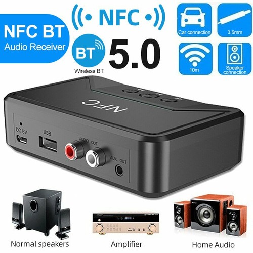 NFC Bluetooth 5.0 Empfänger 3.5mm AUX Cinch Buchse Hifi Wireless Adapter Audio