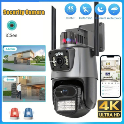 Intelive Security Camera Outdoor, 2,4/5GHz WiFi PTZ Camera Dual Lens Linkage