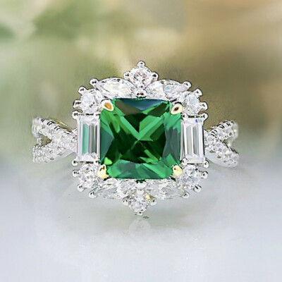 Gorgeous Cubic Zircon 925 Silver Filled Rings Women Jewelry Wedding Gift Sz 6-10