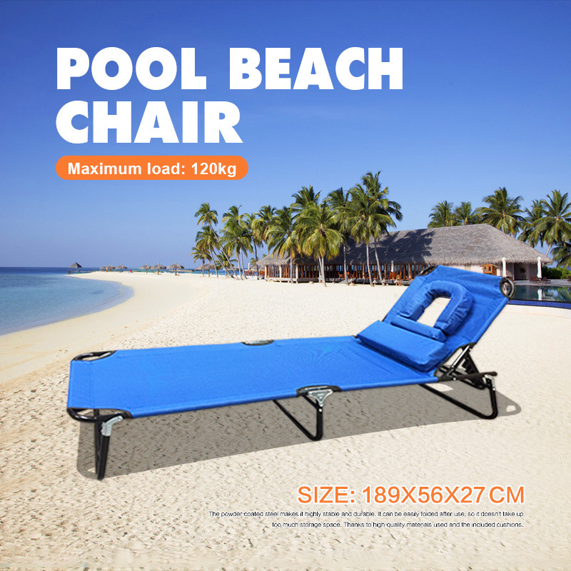 Details About Recliner Chair Lounge Folding Tanning Reclining Deck Sun Bed Lounge Pool Adjust