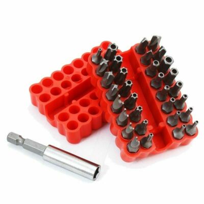 33pc Security Tamper Proof Torq Torx Hex Bit Set Includes 2-1/2'' Magnetic Holder