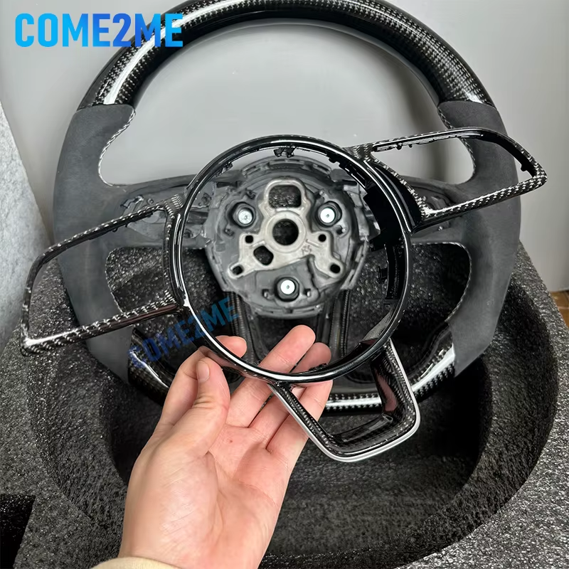 Car Accessories For Audi A4 B9 A3 8Y Black carbon fibre Frame Steering Wheel Ass