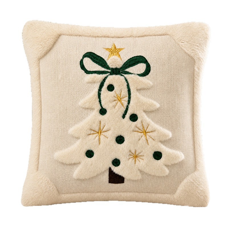 45cm Weihnachtsbaum Stickerei Kissenbezug Quadratisch Polyester 1 Stück Deko