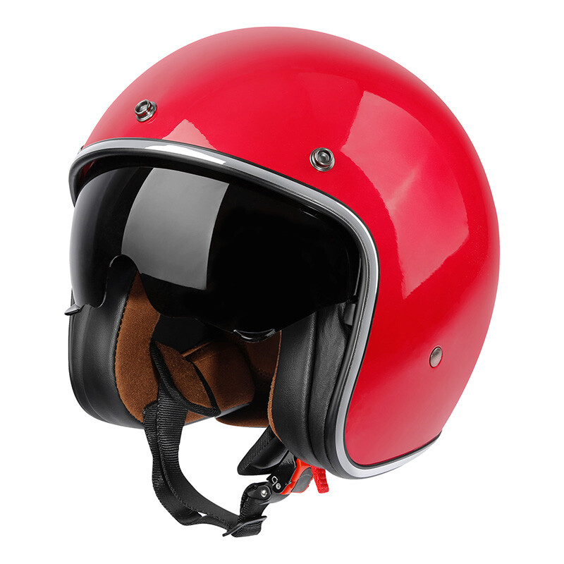 3/4 Open Face Low Profile Retro Vintage Motorcycle Helmet DOT Adult S M L XL