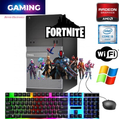 Dell GAMING Desktop PC Computer Quad i5 AMD R5 16GB 2TB HDD WIFI Windows 10 RGB