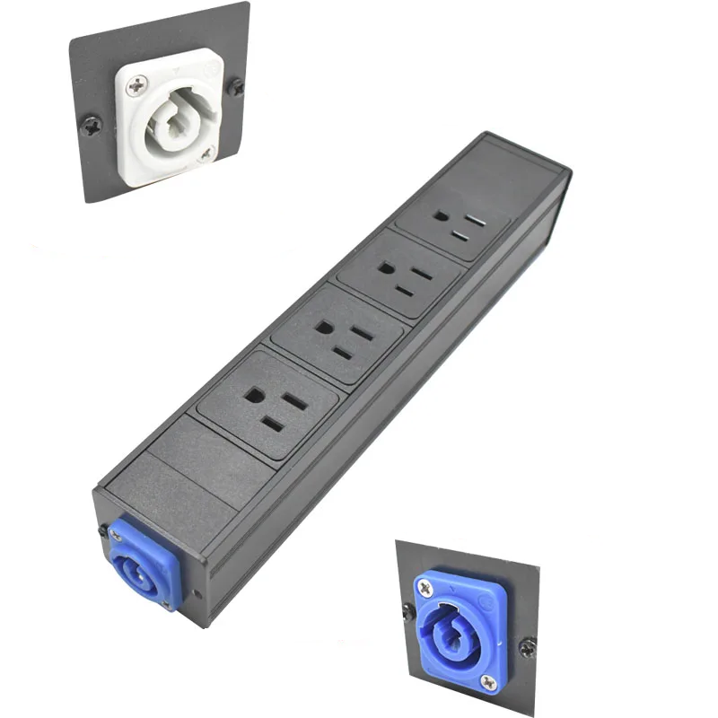 Neutrik Compatible PowerCon to 5-15 Edison Power Strip Distro Quad Box Extension