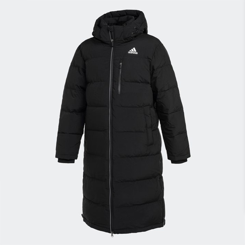 Adidas Mens Long Bench Duck Down Jacket Black